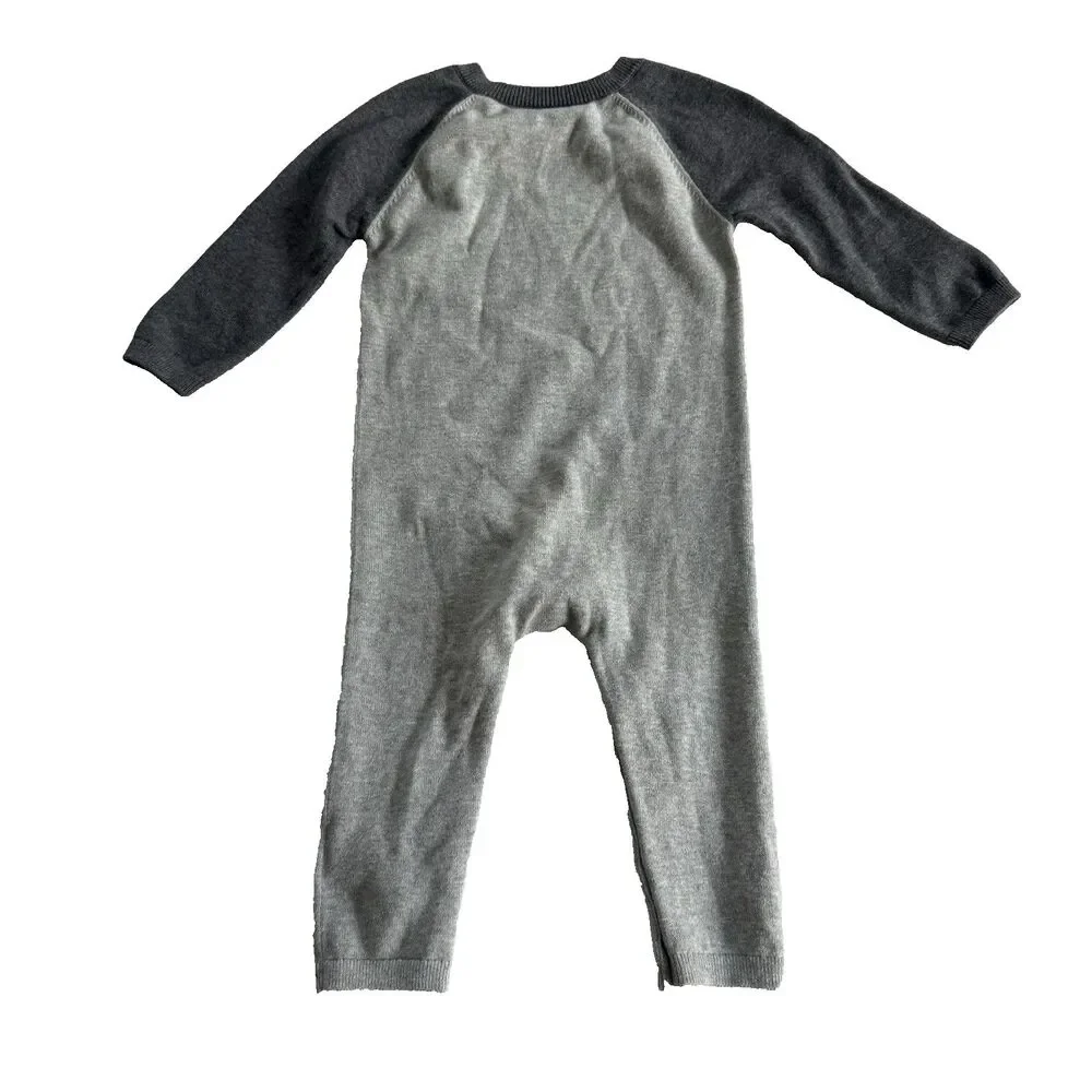 Baby Marvel Batman Gray Sweater One Piece Romper Gap Logo Size 12-18M EUC